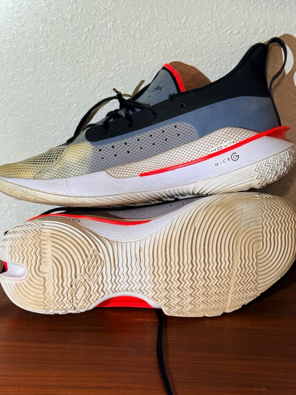 Under Armour Coral/White Athletic Shoe Interior Tag
